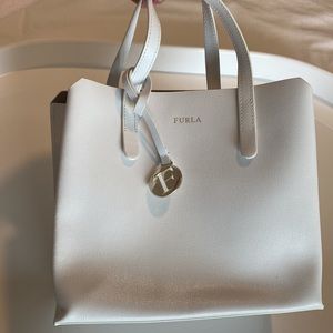 White leather Furla Handbag